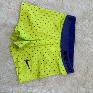 Nike Pro Purple and Neon Green Shorts